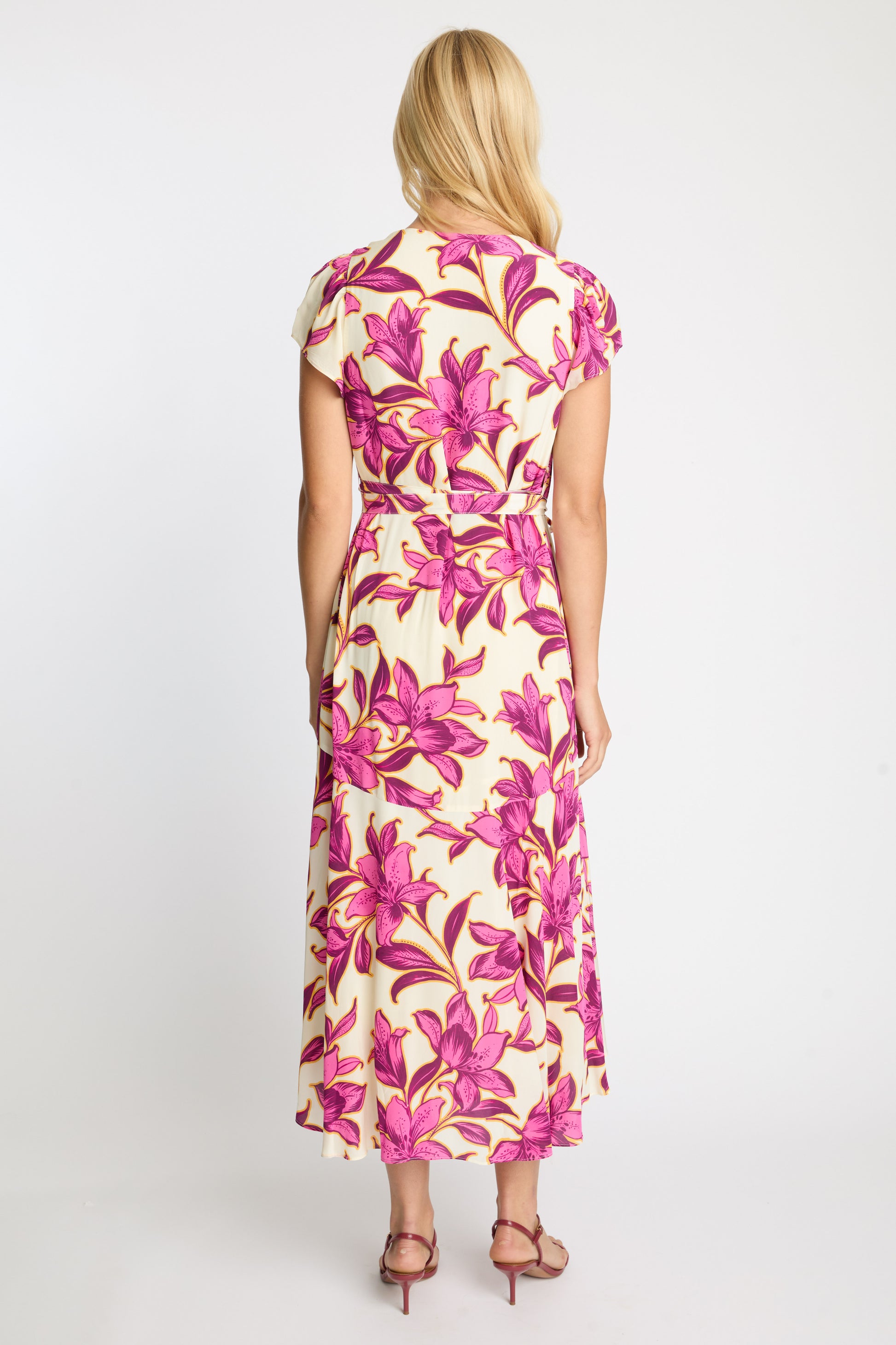 Caballero Lila Wrap Dress in Fuchsia Floret