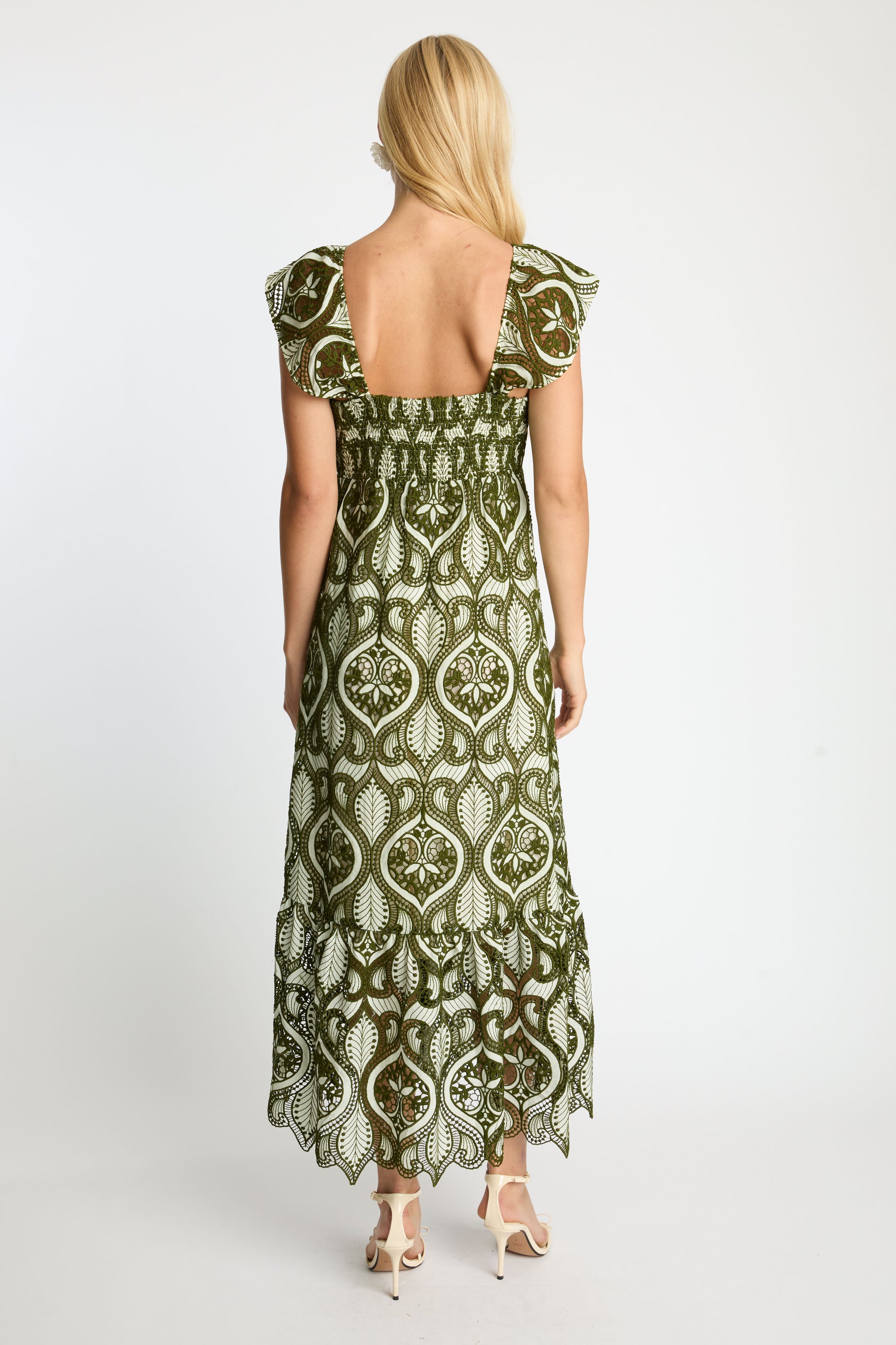 Caballero Gwen Dress in Loden Green Lace