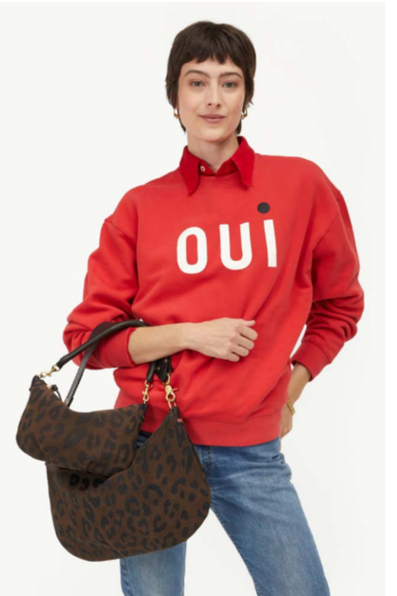Clare V. Sweatshirt Oui in Super Red