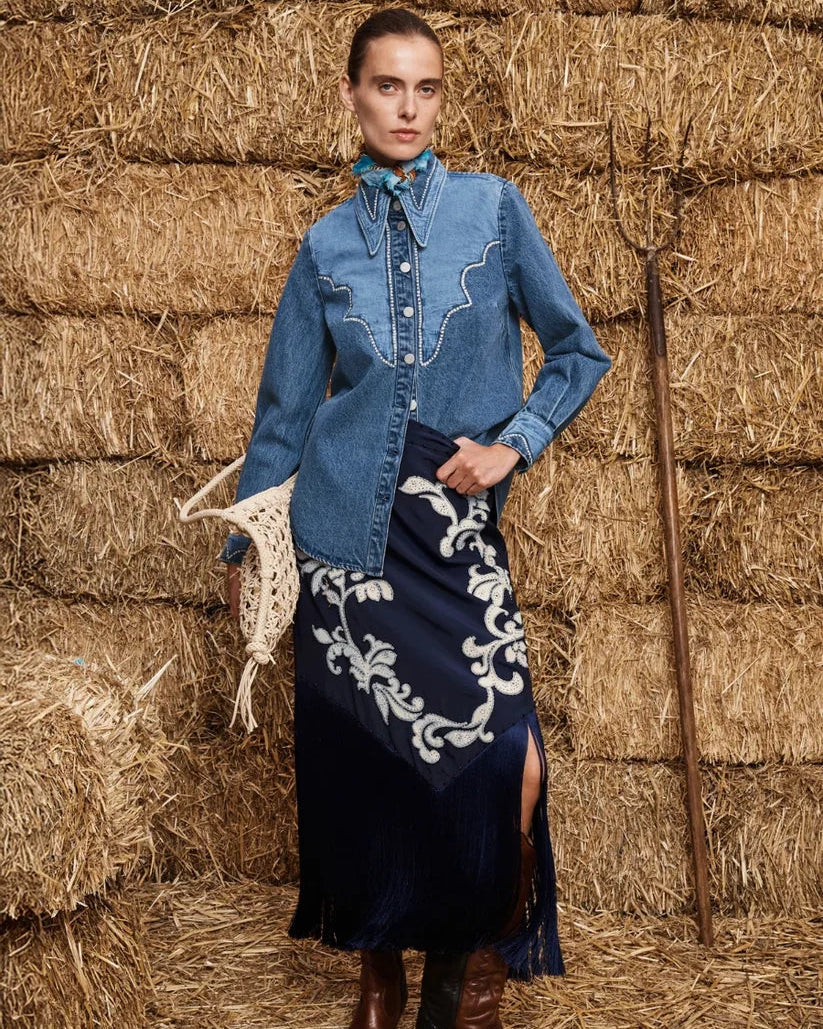 Alémais Jesse Denim Appliqué Shirt