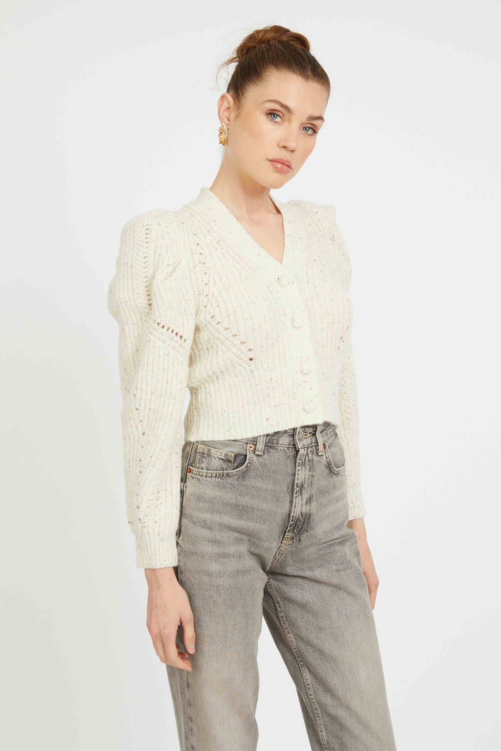 Caballero Audra Sweater in Antique White / Gray Morn