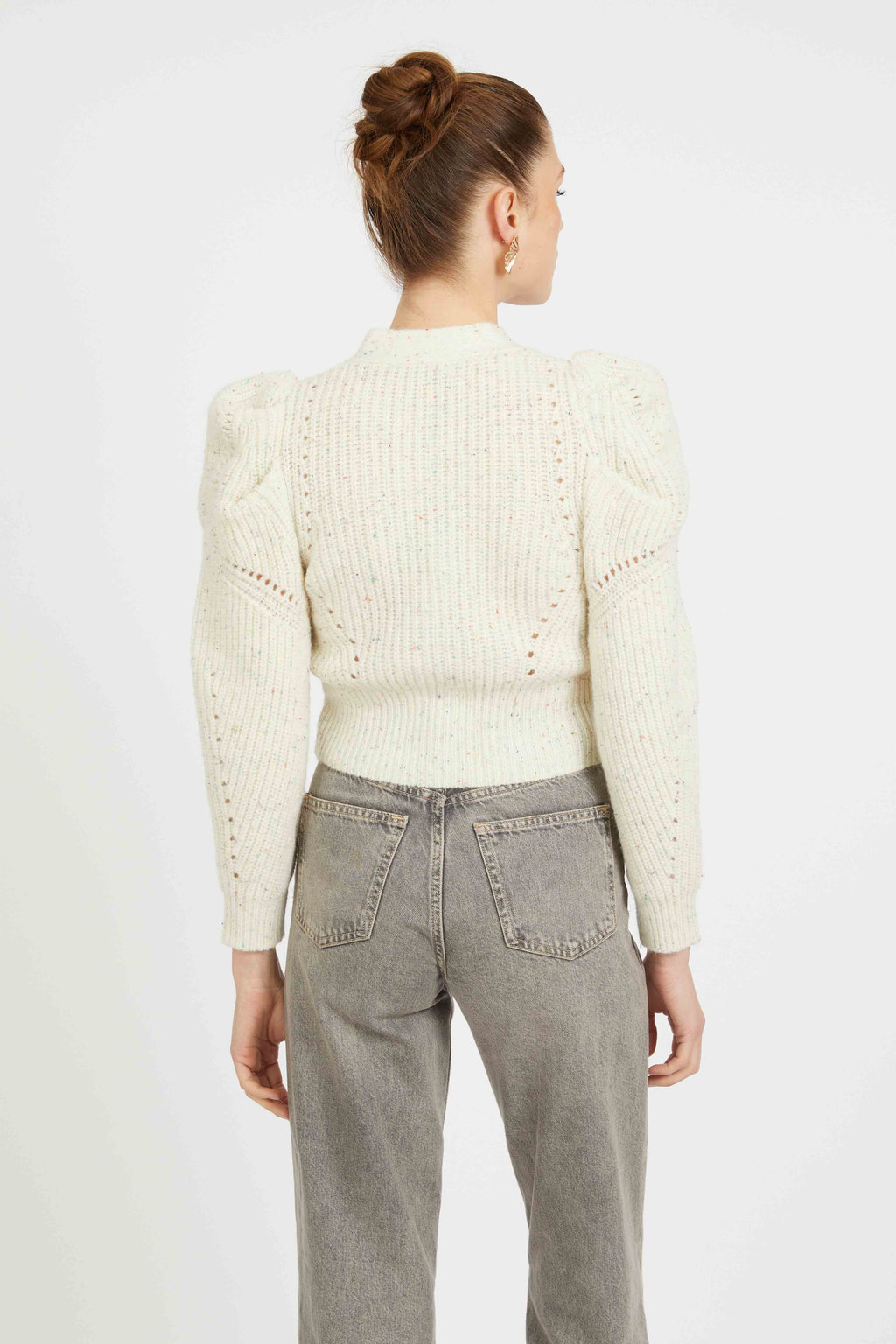 Caballero Audra Sweater in Antique White / Gray Morn