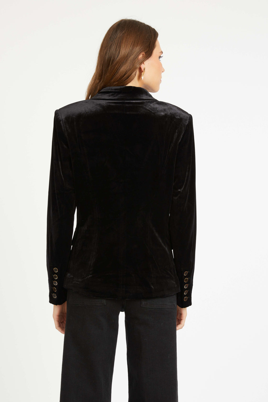 Caballero Kindra Jacket in Black Stretch Velvet