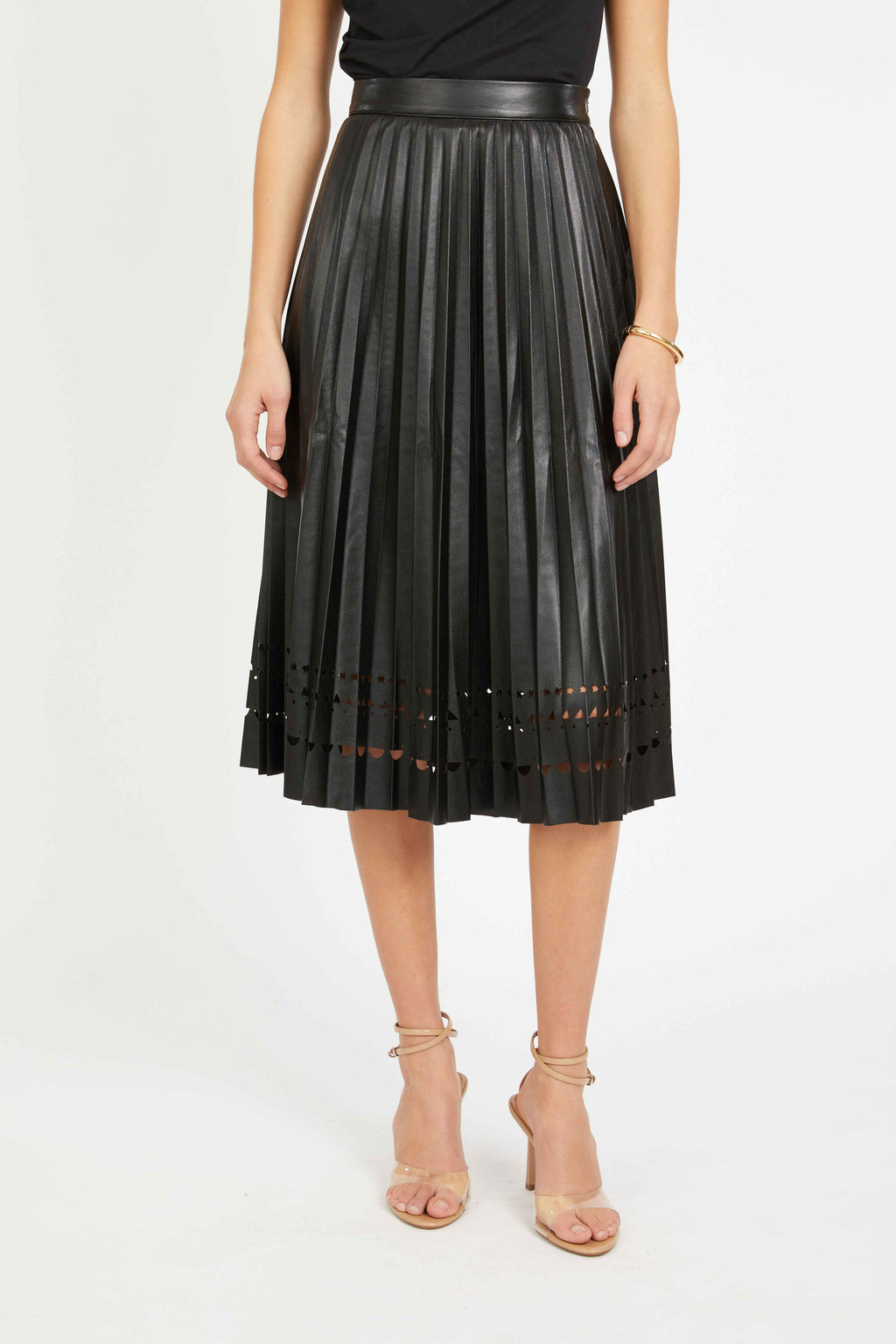 Caballero Alana Skirt in Black Vegan Leather