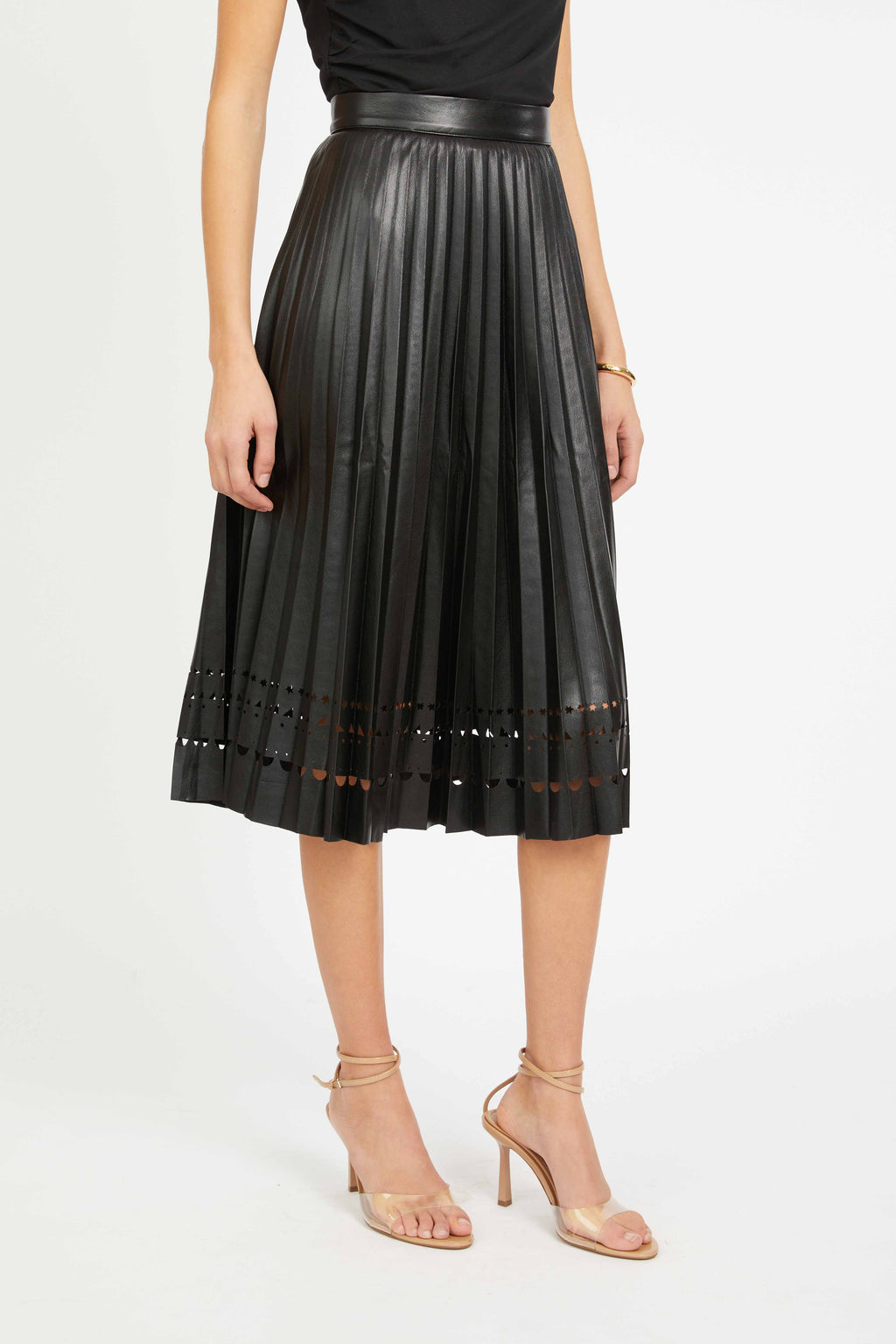 Caballero Alana Skirt in Black Vegan Leather