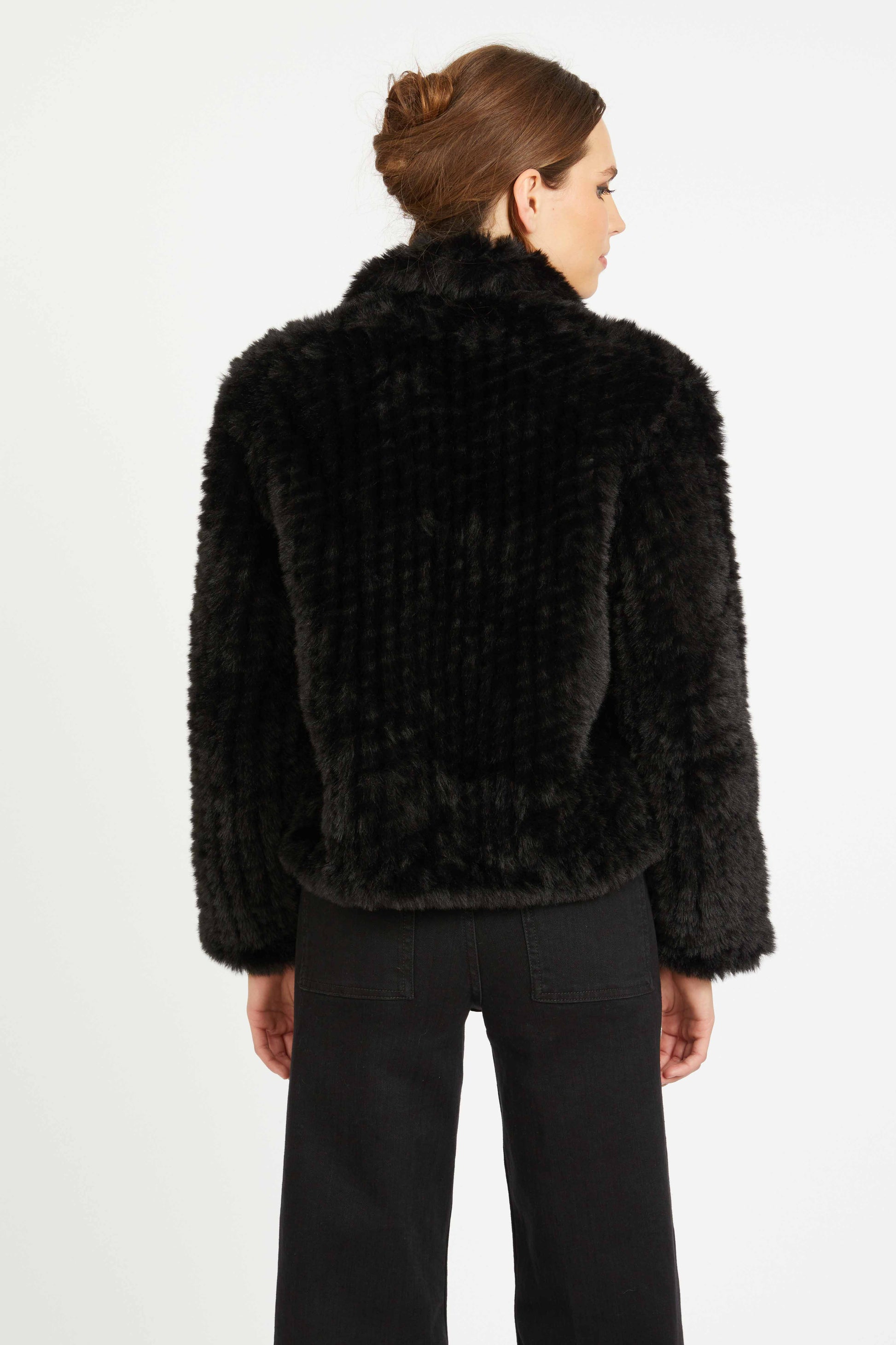 Caballero Ivanna Jacket in Black Faux Fur
