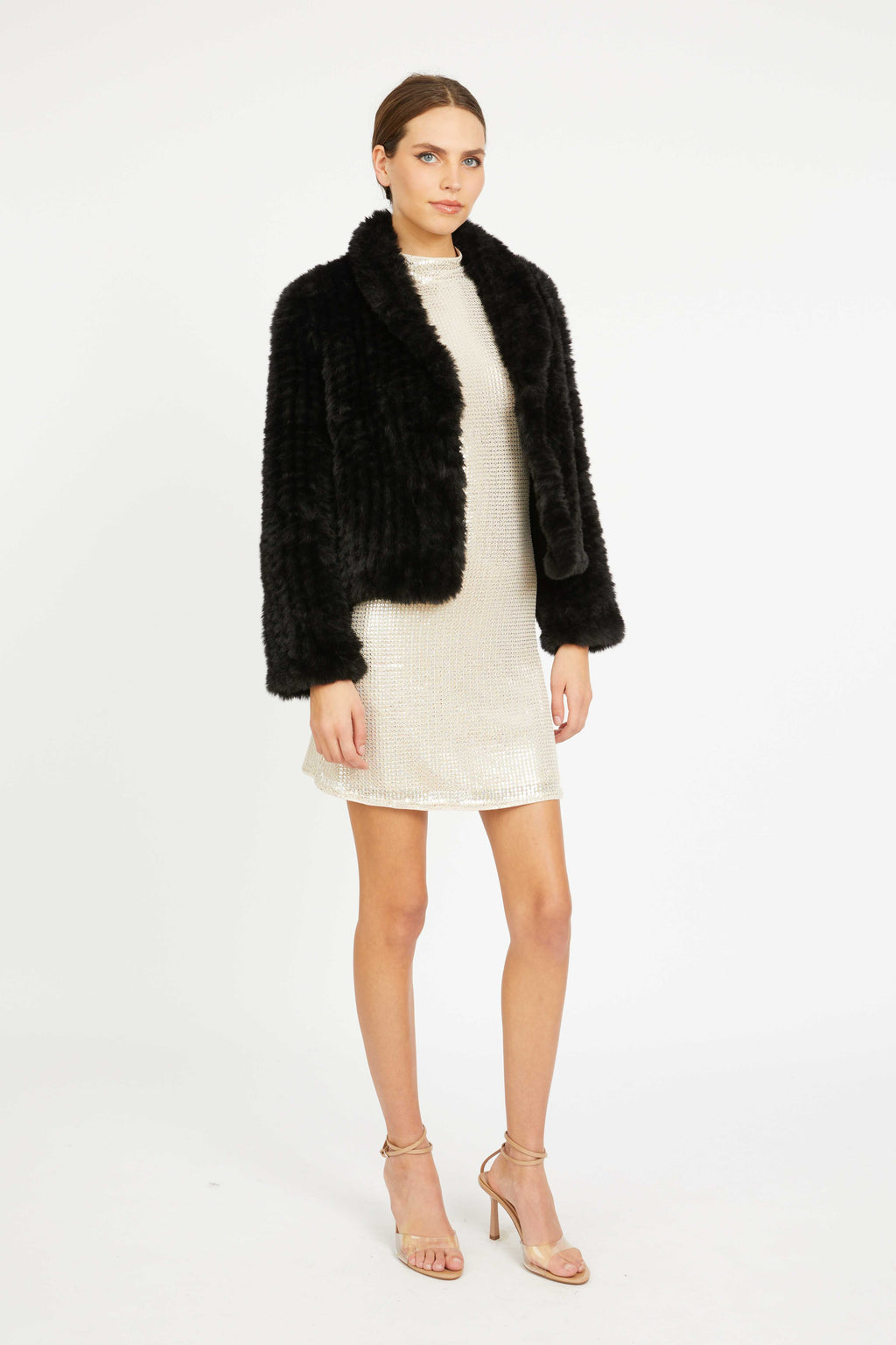 Caballero Ivanna Jacket in Black Faux Fur