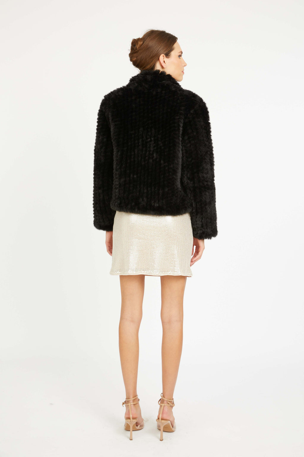 Caballero Ivanna Jacket in Black Faux Fur