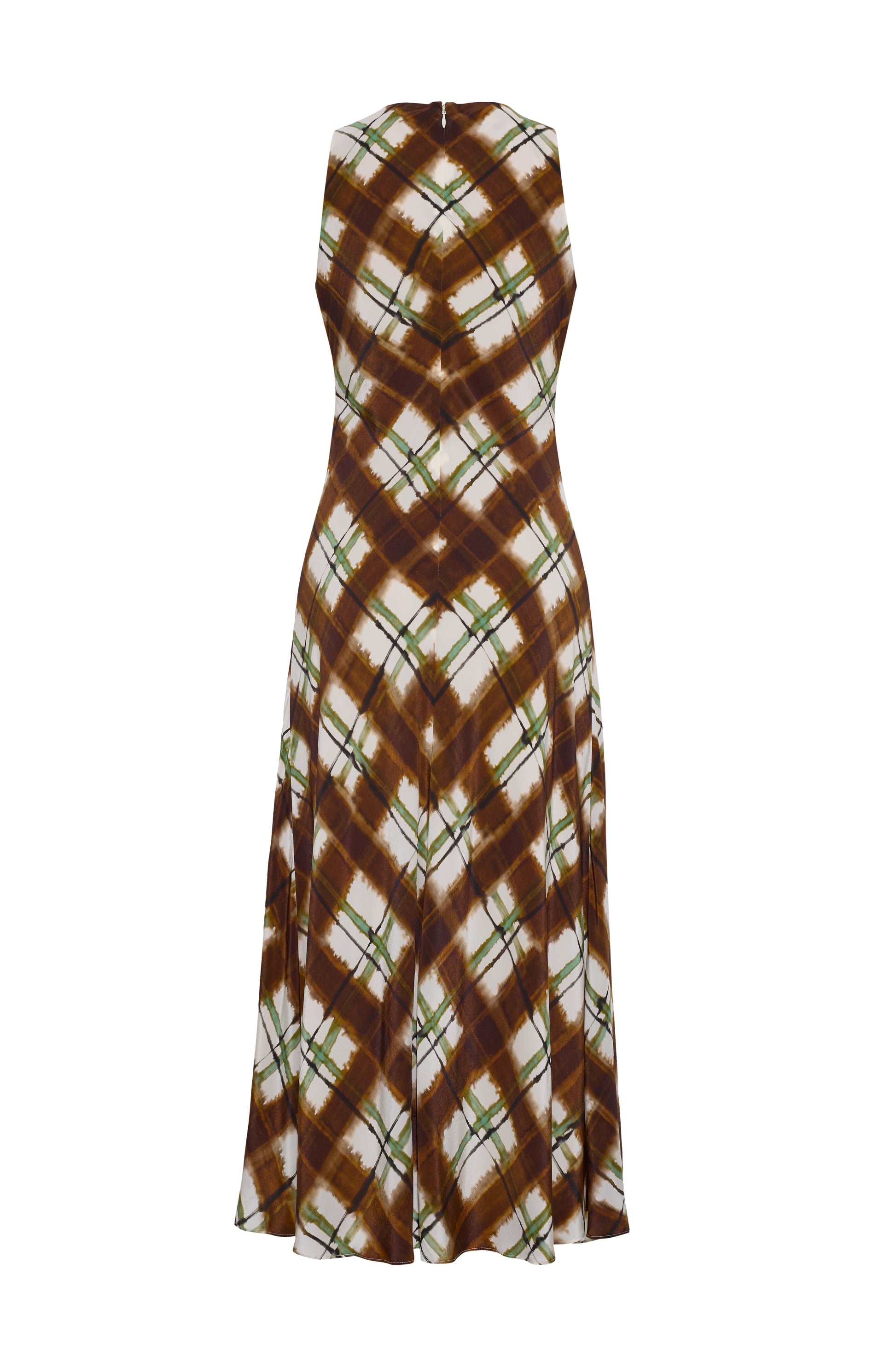 Cara Cara Crystal Midi Dress in Painted Plaid Brown