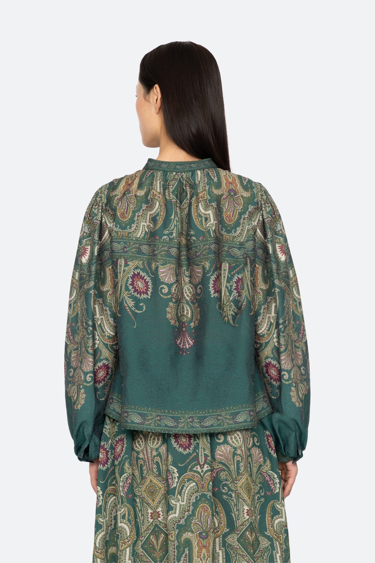 Sea New York Hyacinth Long-Sleeve Top in Green