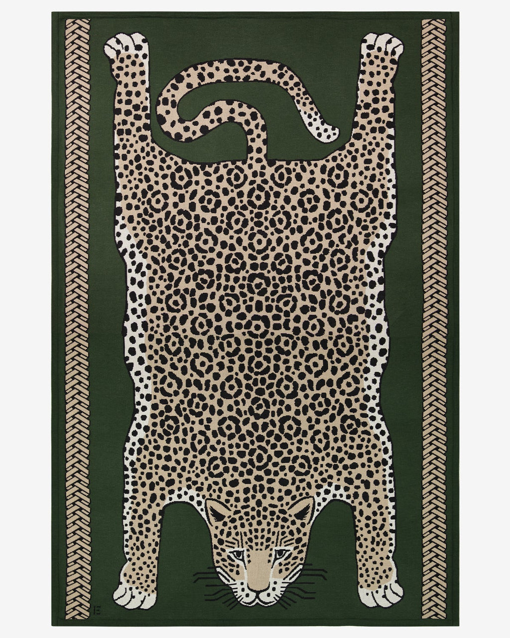 Inoui Editions Leopard Throw in Khaki