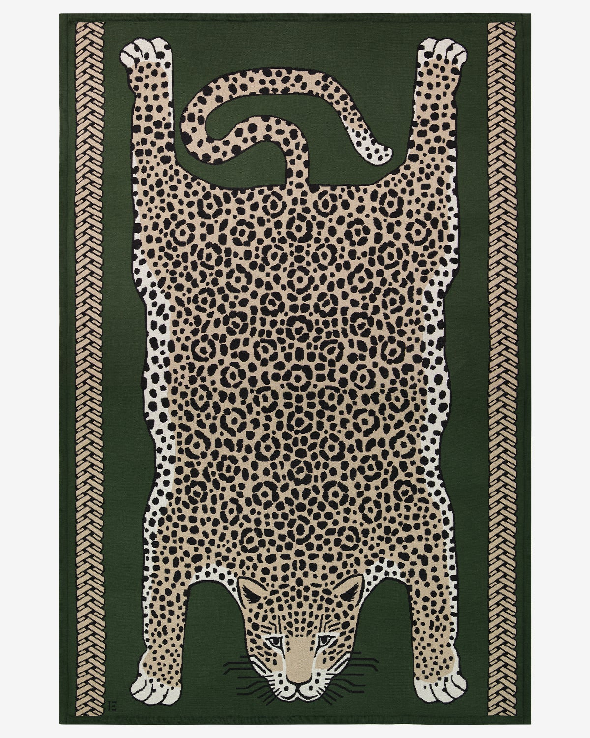 Inoui Editions Leopard Throw in Khaki