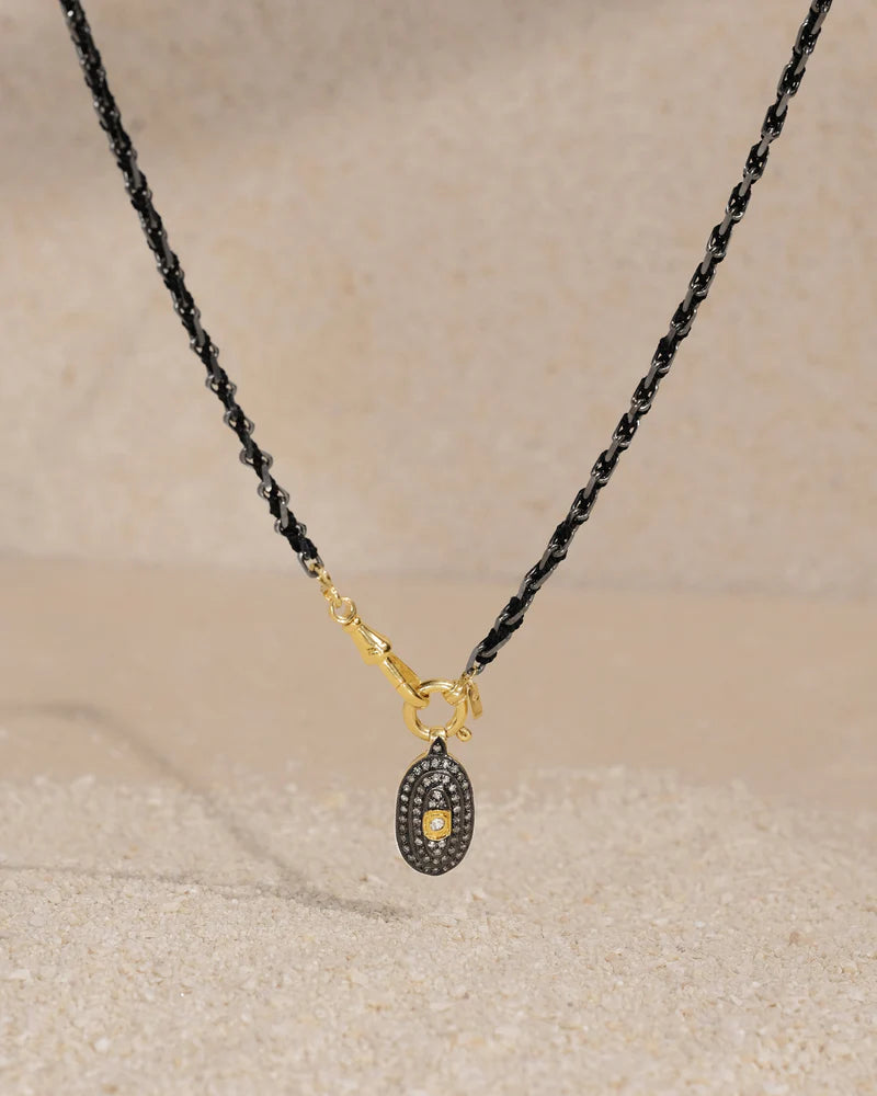 MLC Gold Black Necklace with Clasp