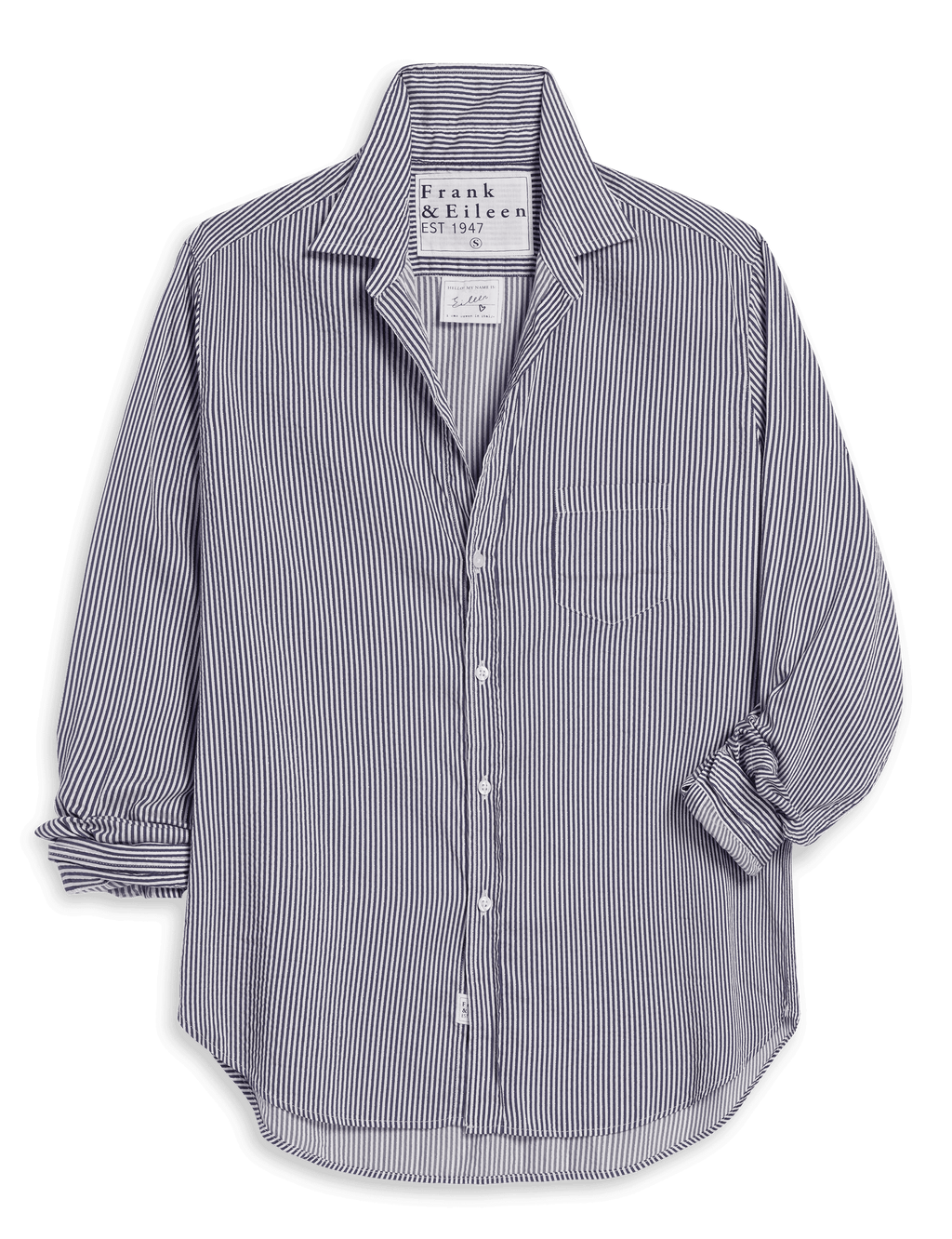 Frank & Eileen Eileen Shirt in Blue, White & Silver Stripe