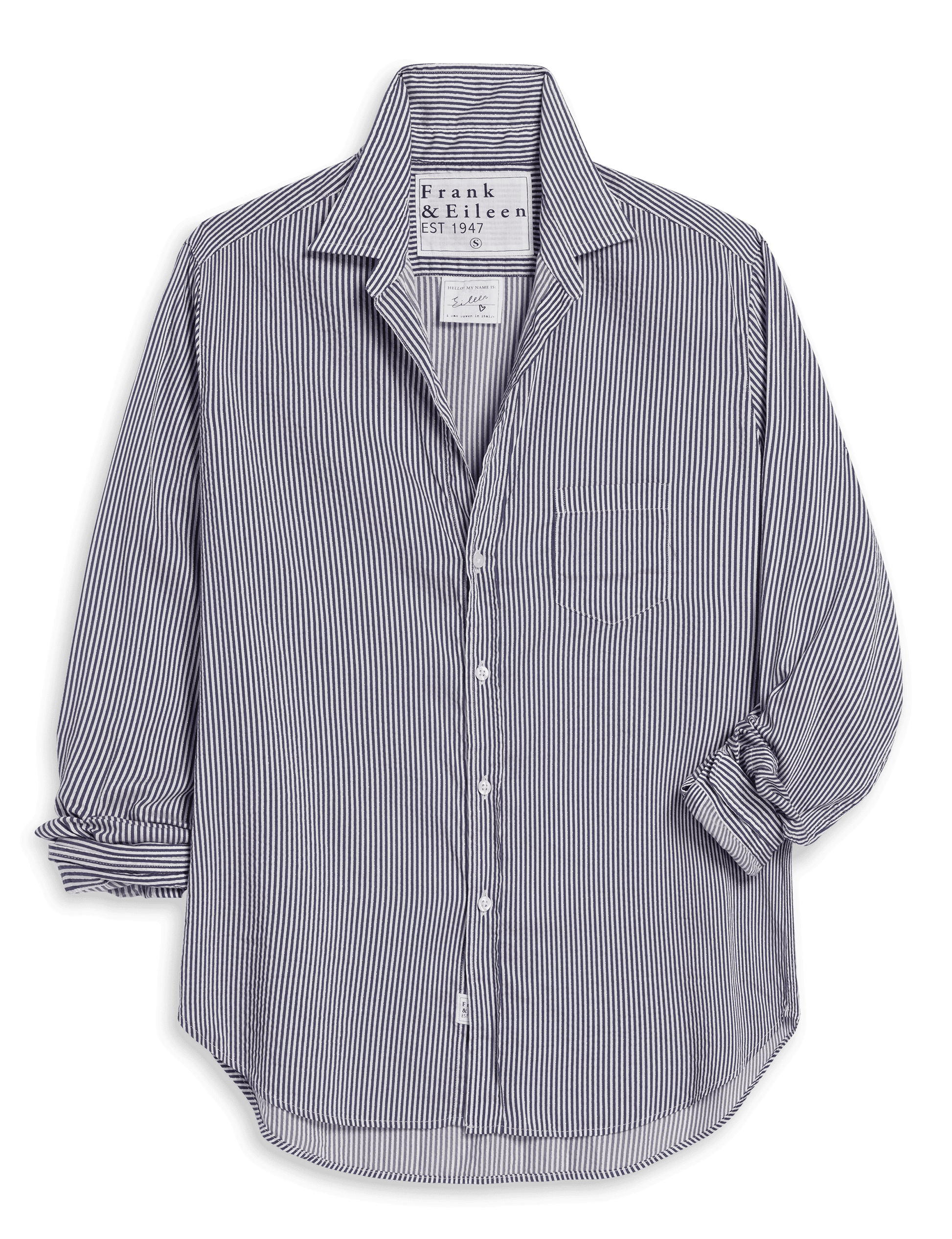 Frank & Eileen Eileen Shirt in Blue, White & Silver Stripe