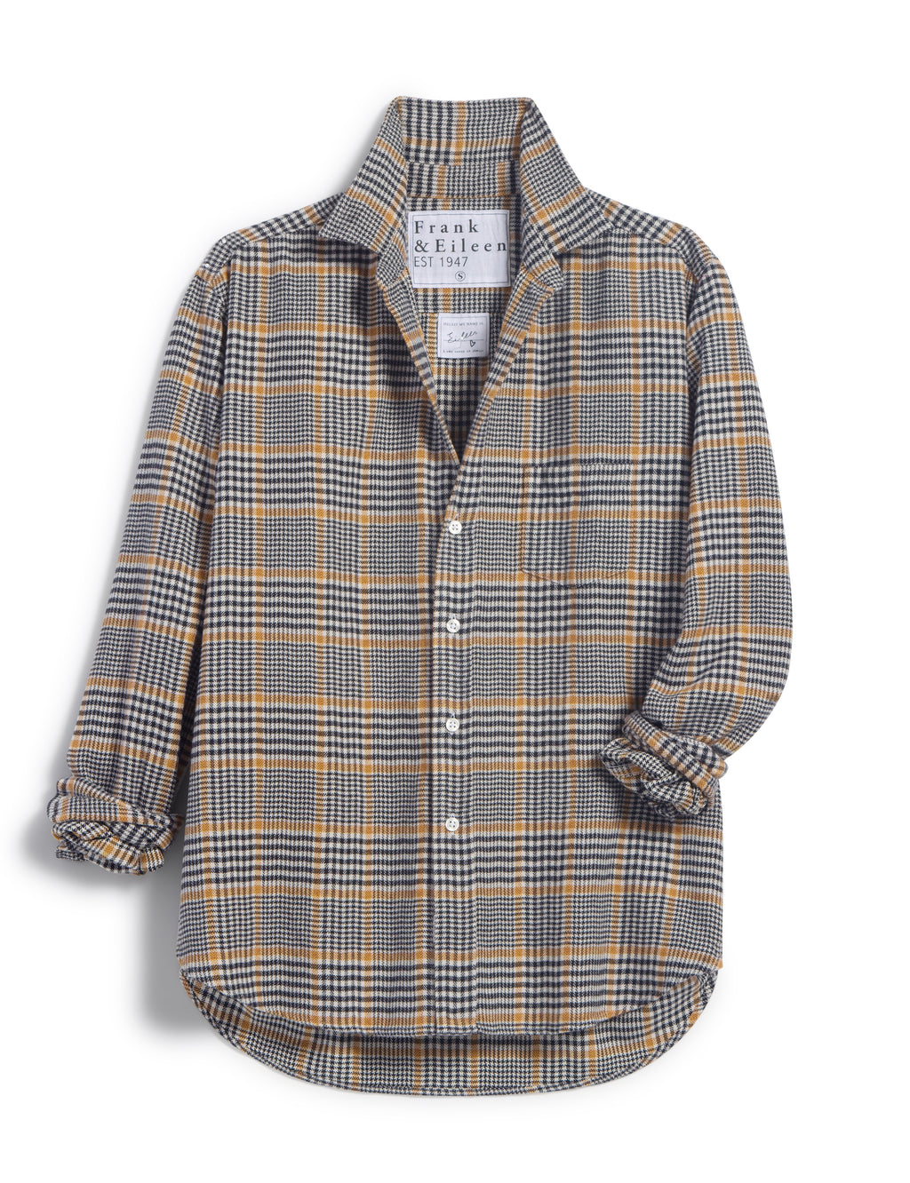 Frank & Eileen Eileen Shirt in Camel and Black Plaid
