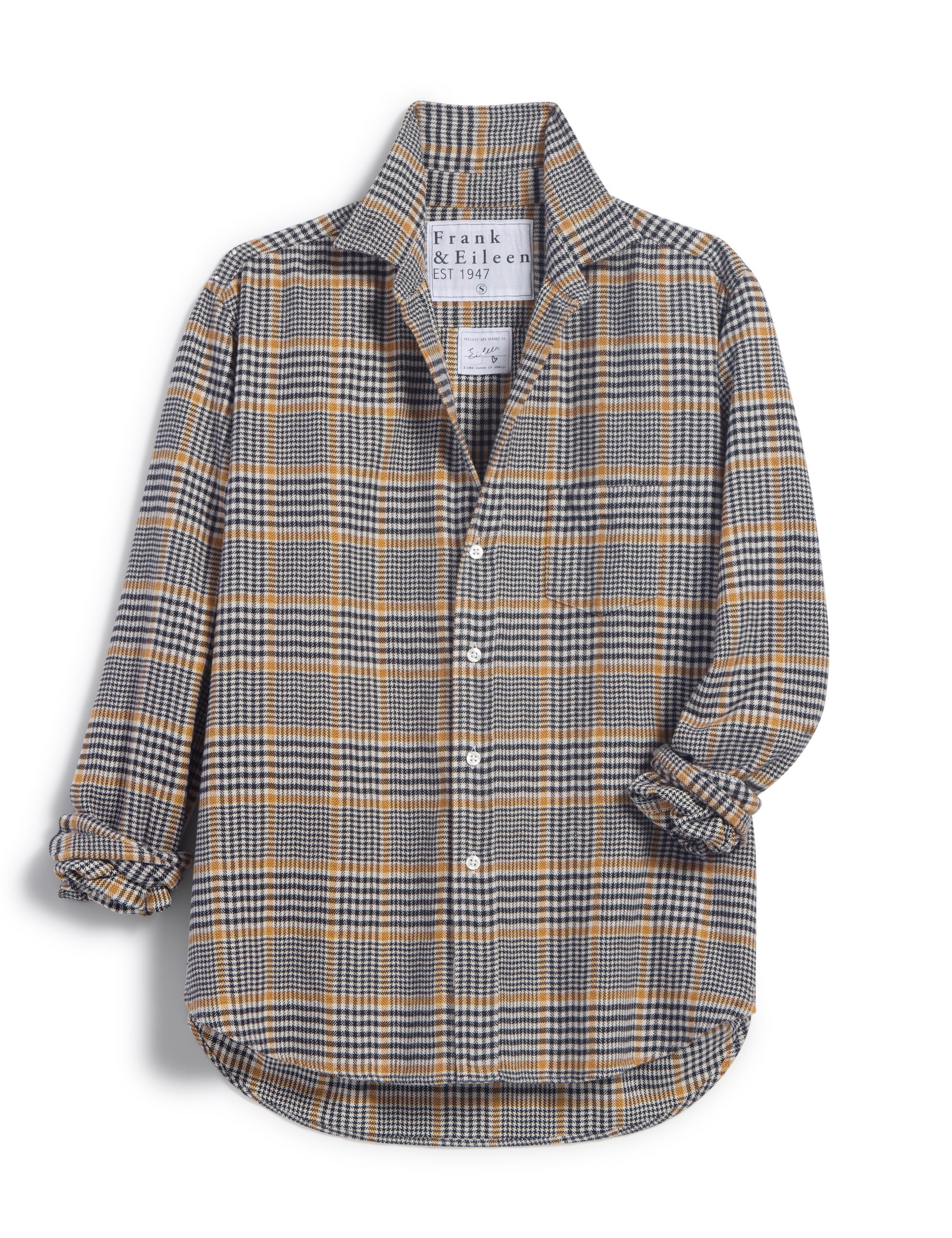 Frank & Eileen Eileen Shirt in Camel and Black Plaid