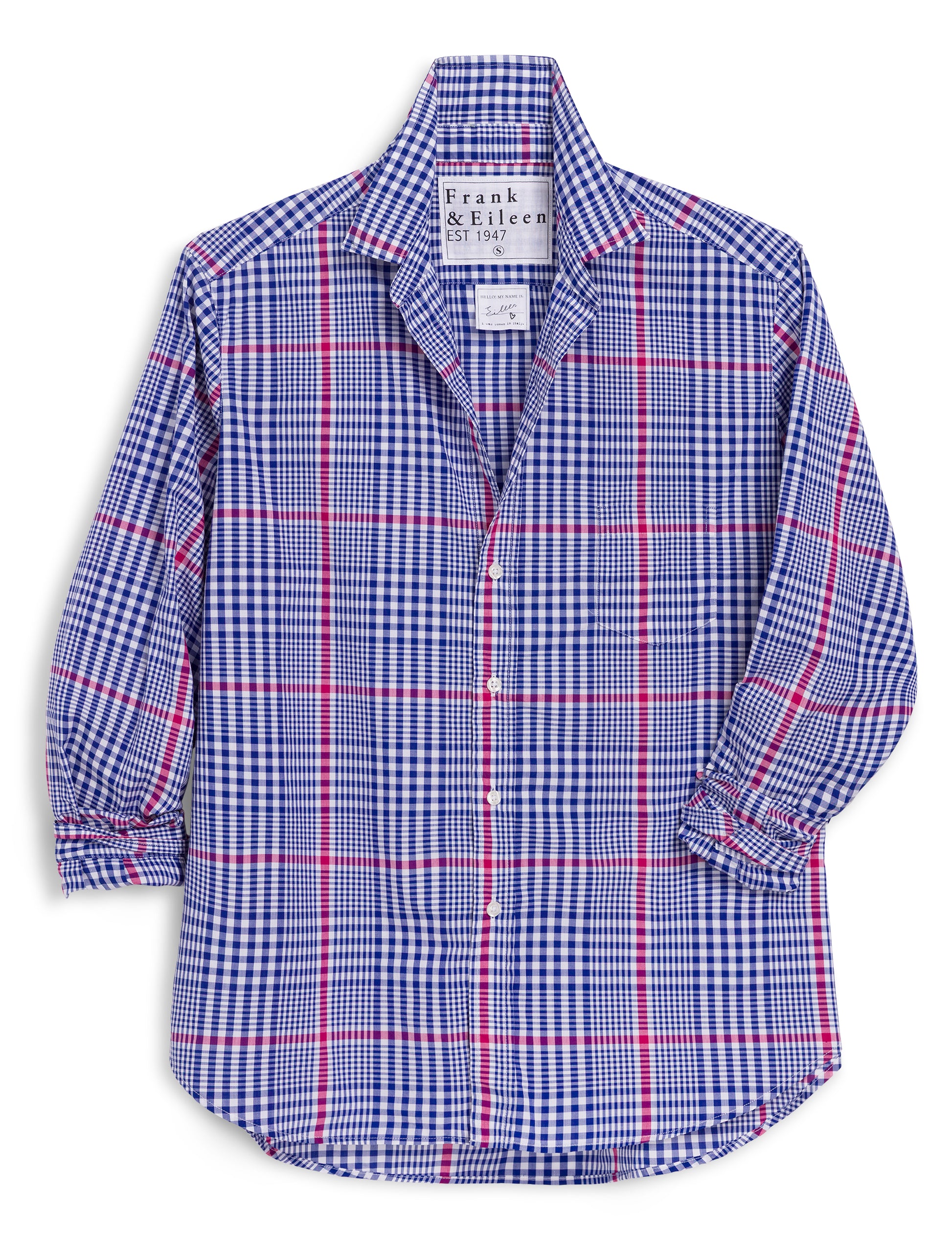 Frank & Eileen Eileen Shirt in Pink Blue Plaid
