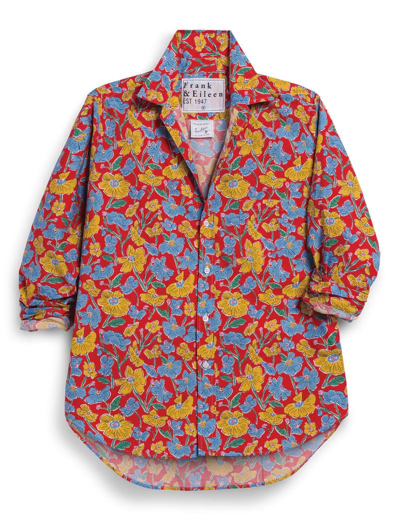Frank & Eileen Eileen Shirt in Red Flowers