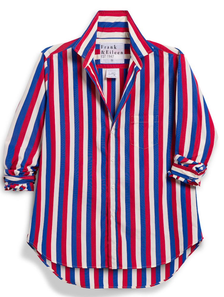 Frank & Eileen Eileen Shirt in Red Blue Cream Stripe