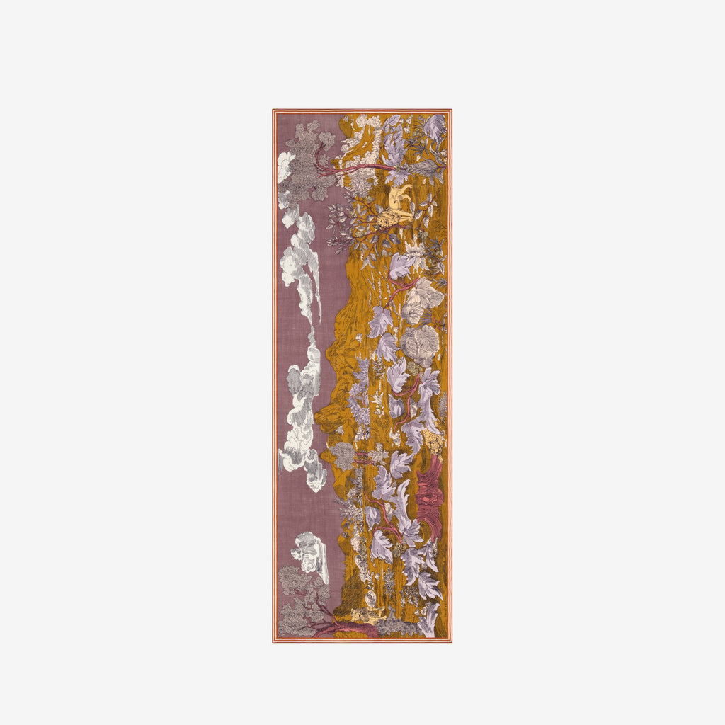 Decorative rug with floral pattern on a white background