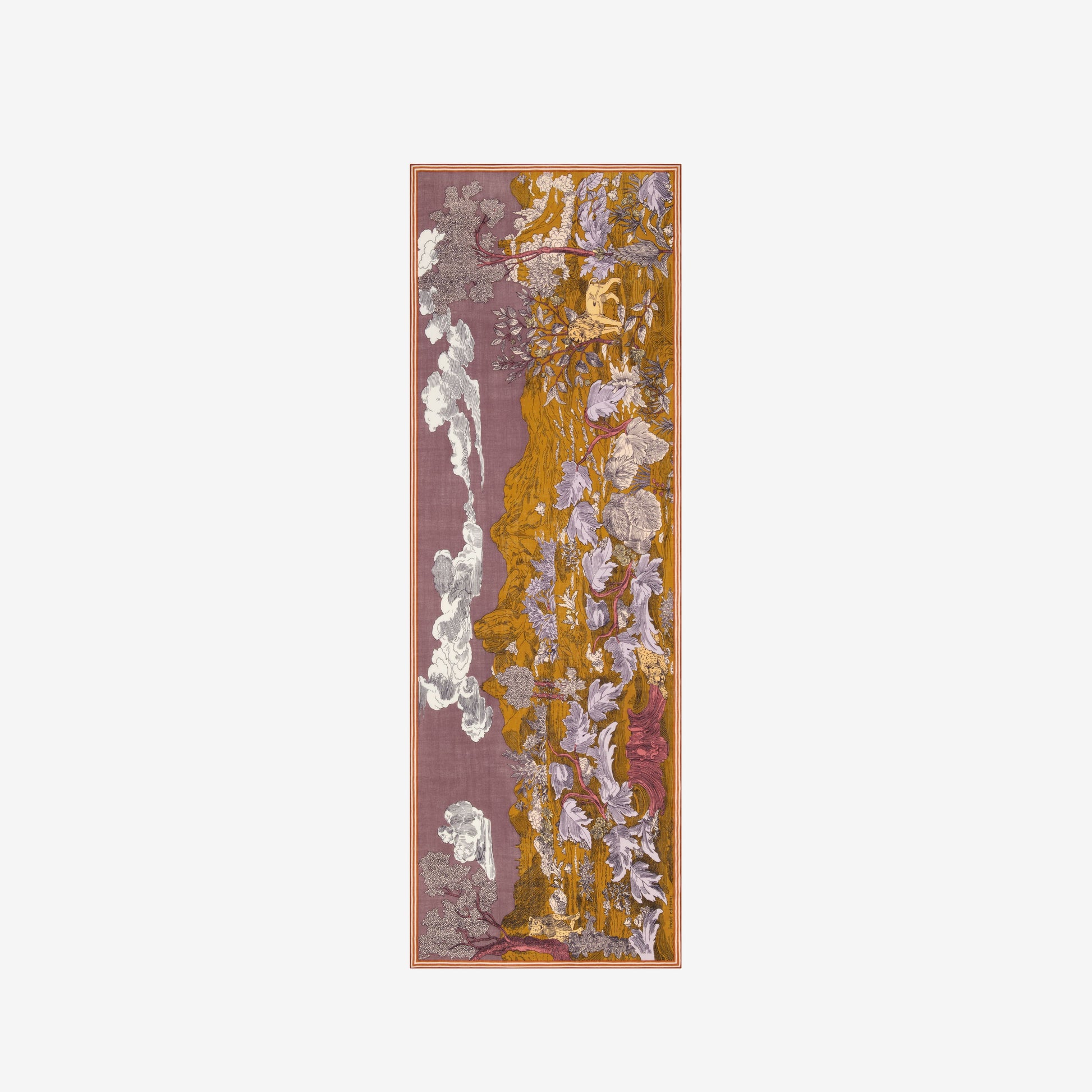 Decorative rug with floral pattern on a white background