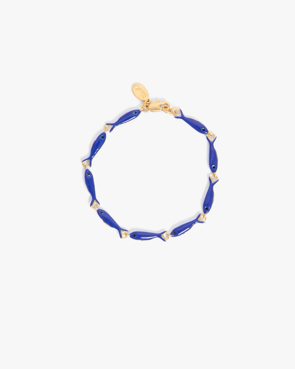 Clare V. Enamel Sardine Bracelet in Cobalt
