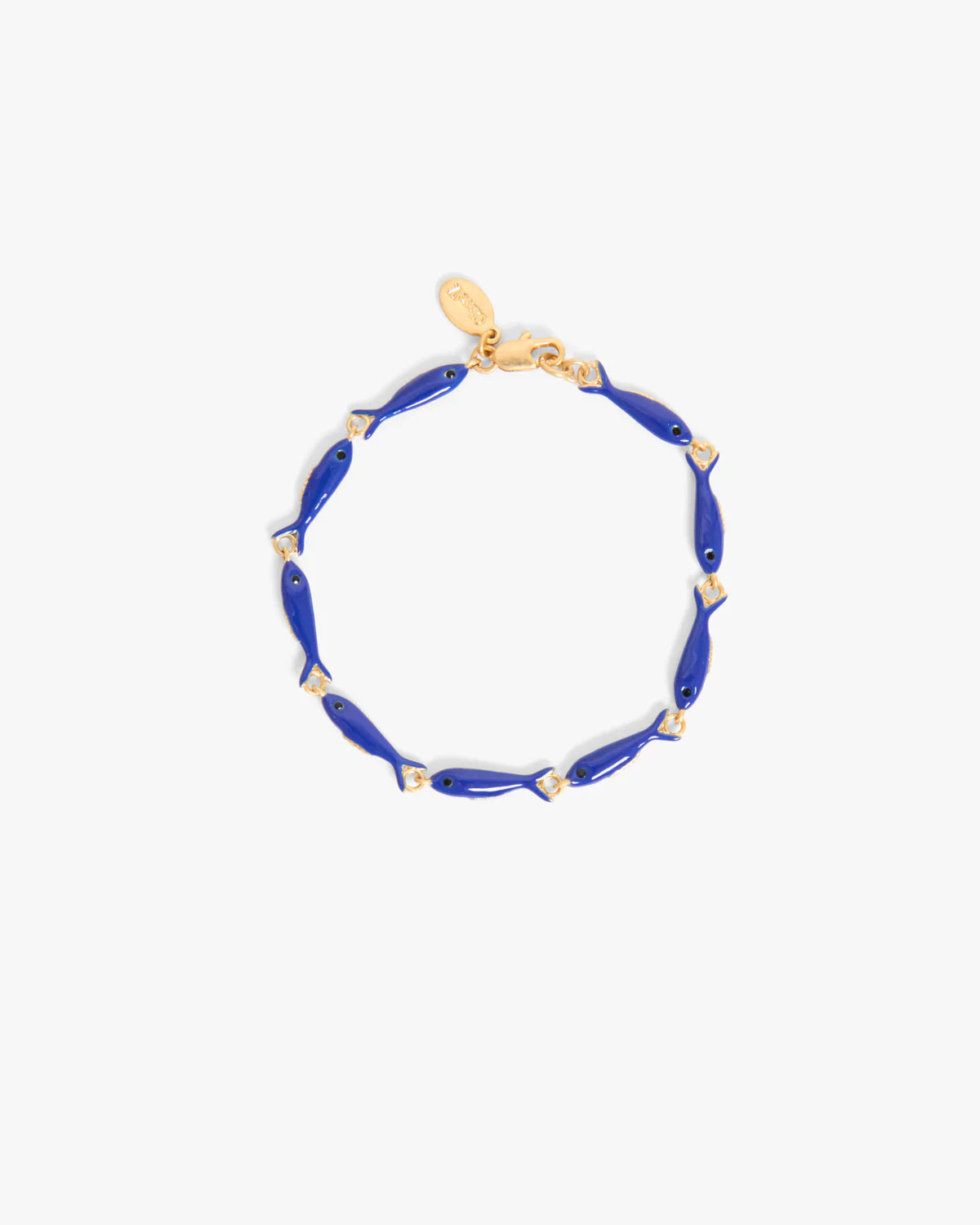 Clare V. Enamel Sardine Bracelet in Cobalt