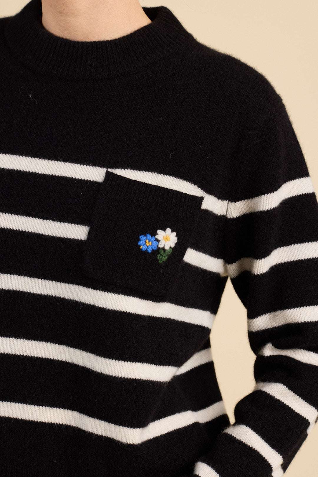 Trovata Oksana Sweater in Black Stripe