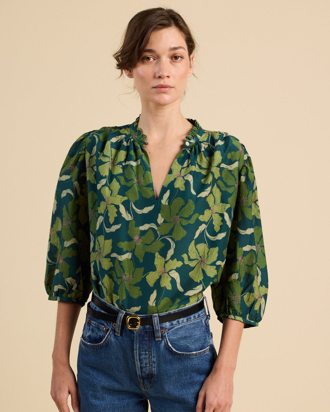 Trovata Orly Blouse in Green Canopy