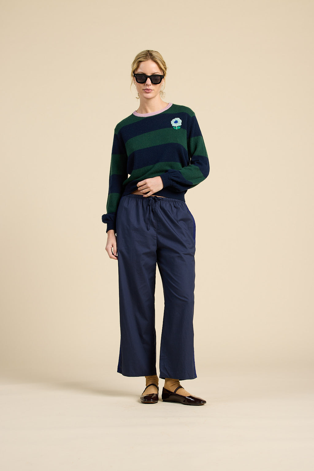 Trovata Ryann Sweater in Navy/Green