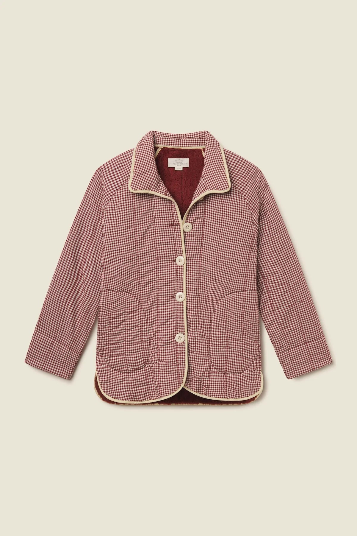 Trovata Ginny Quilted Jacket in Mahogany Check