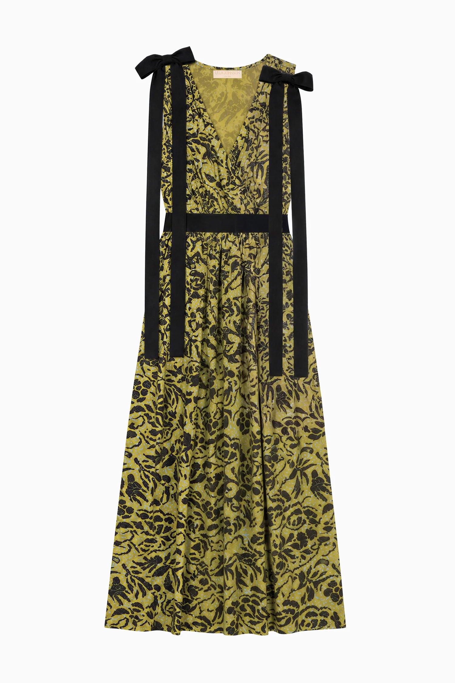 Ulla Johnson Karina Bow Dress in Chartreuse
