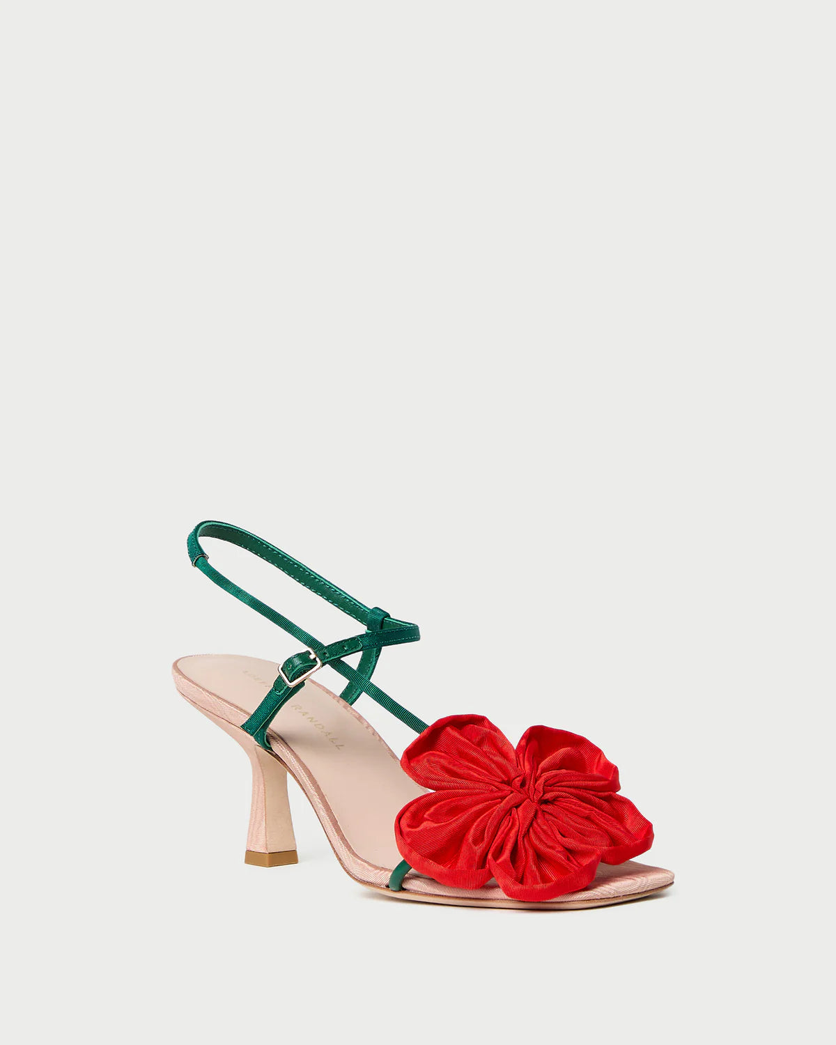 Loeffler Randall Frank Red/Green Moiré Flower Sandal