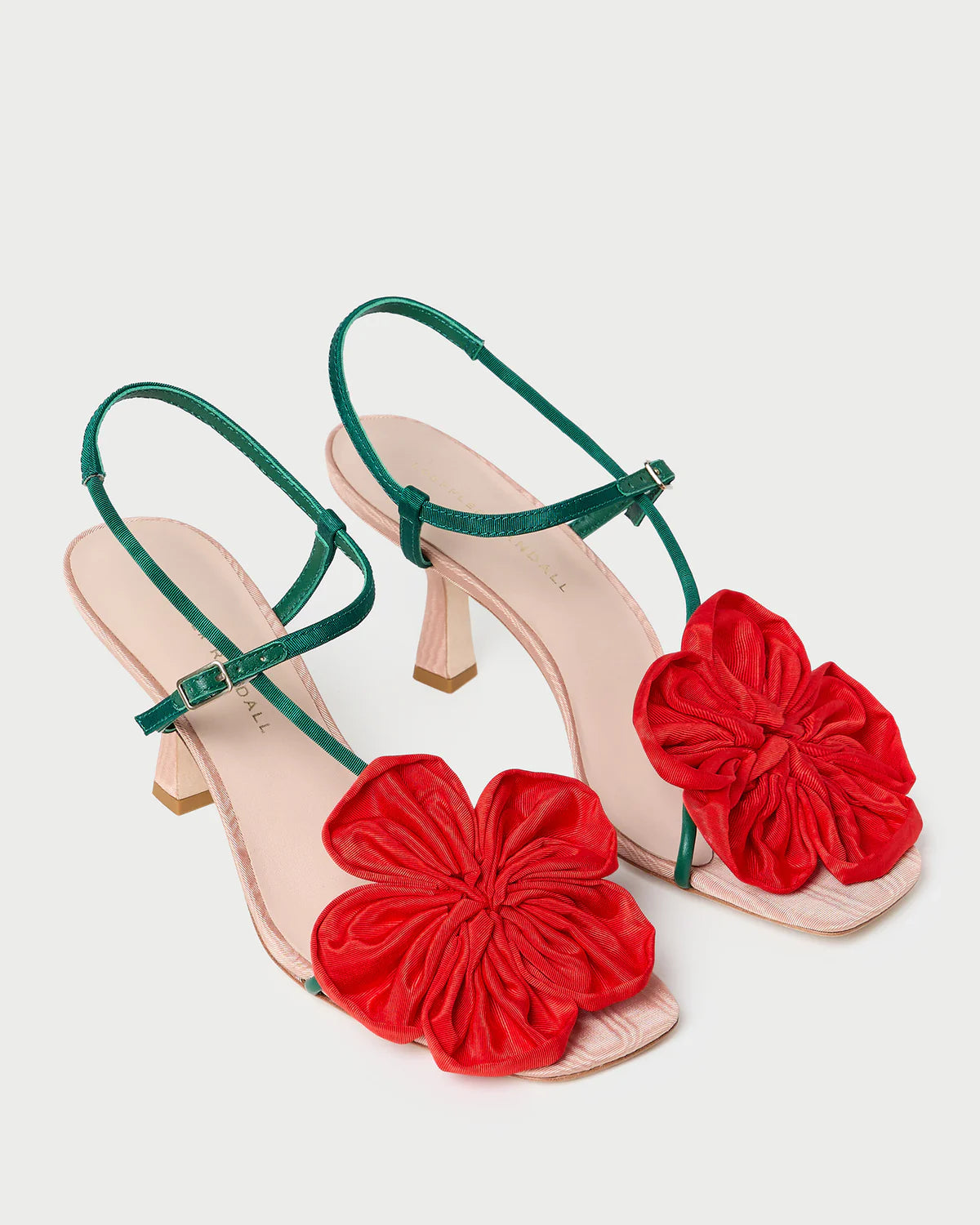 Loeffler Randall Frank Red/Green Moiré Flower Sandal