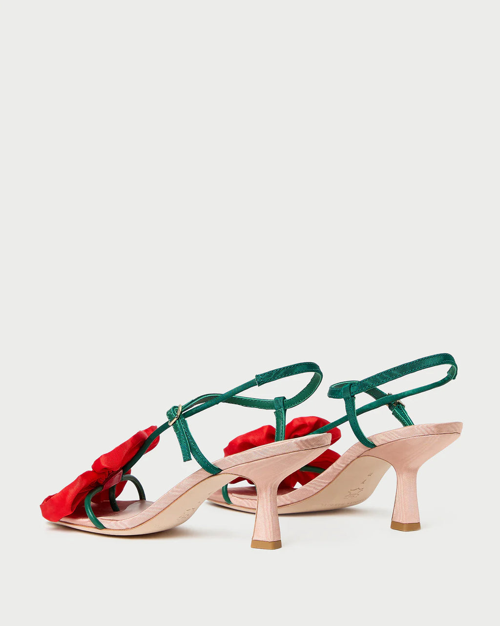 Loeffler Randall Frank Red/Green Moiré Flower Sandal