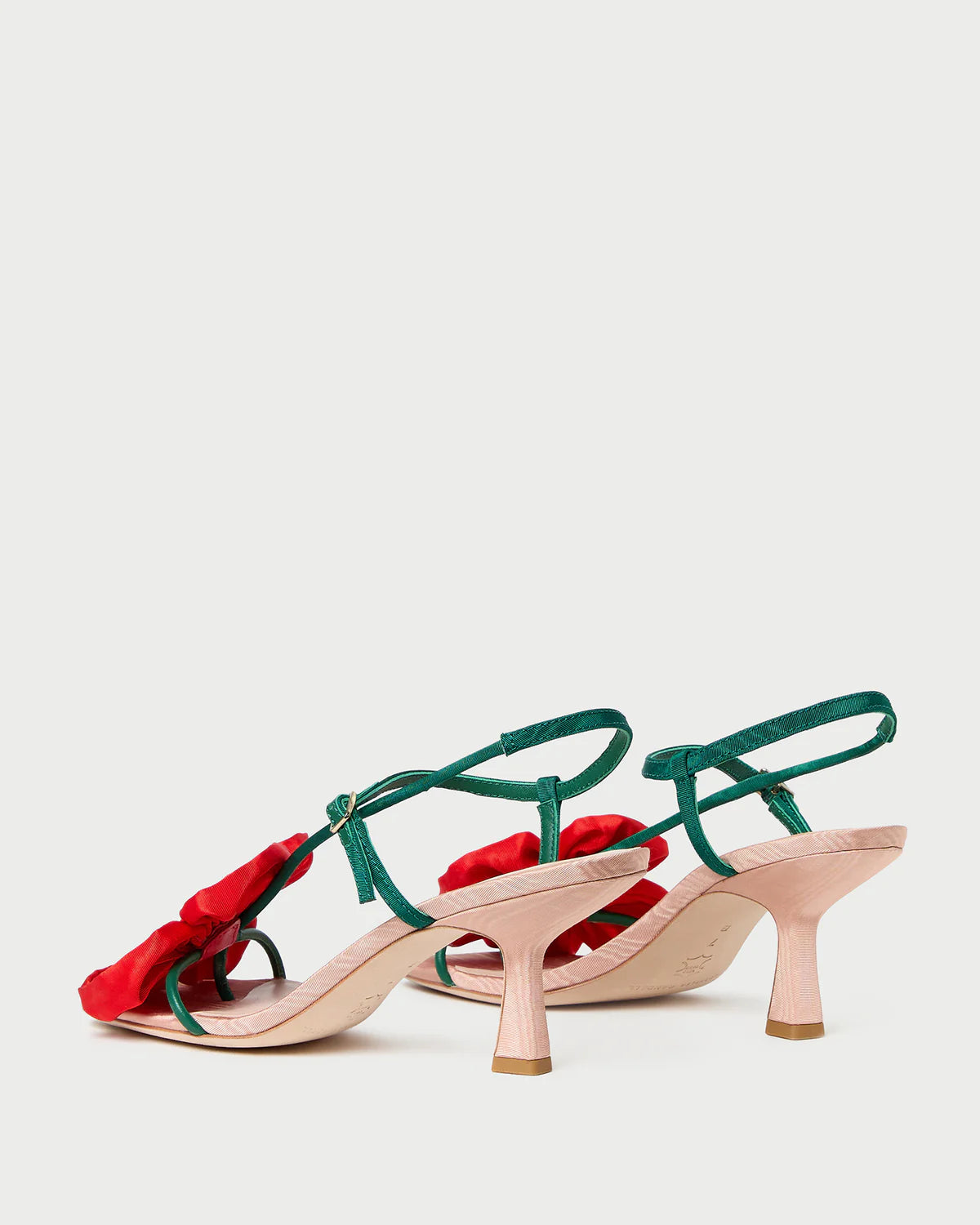 Loeffler Randall Frank Red/Green Moiré Flower Sandal