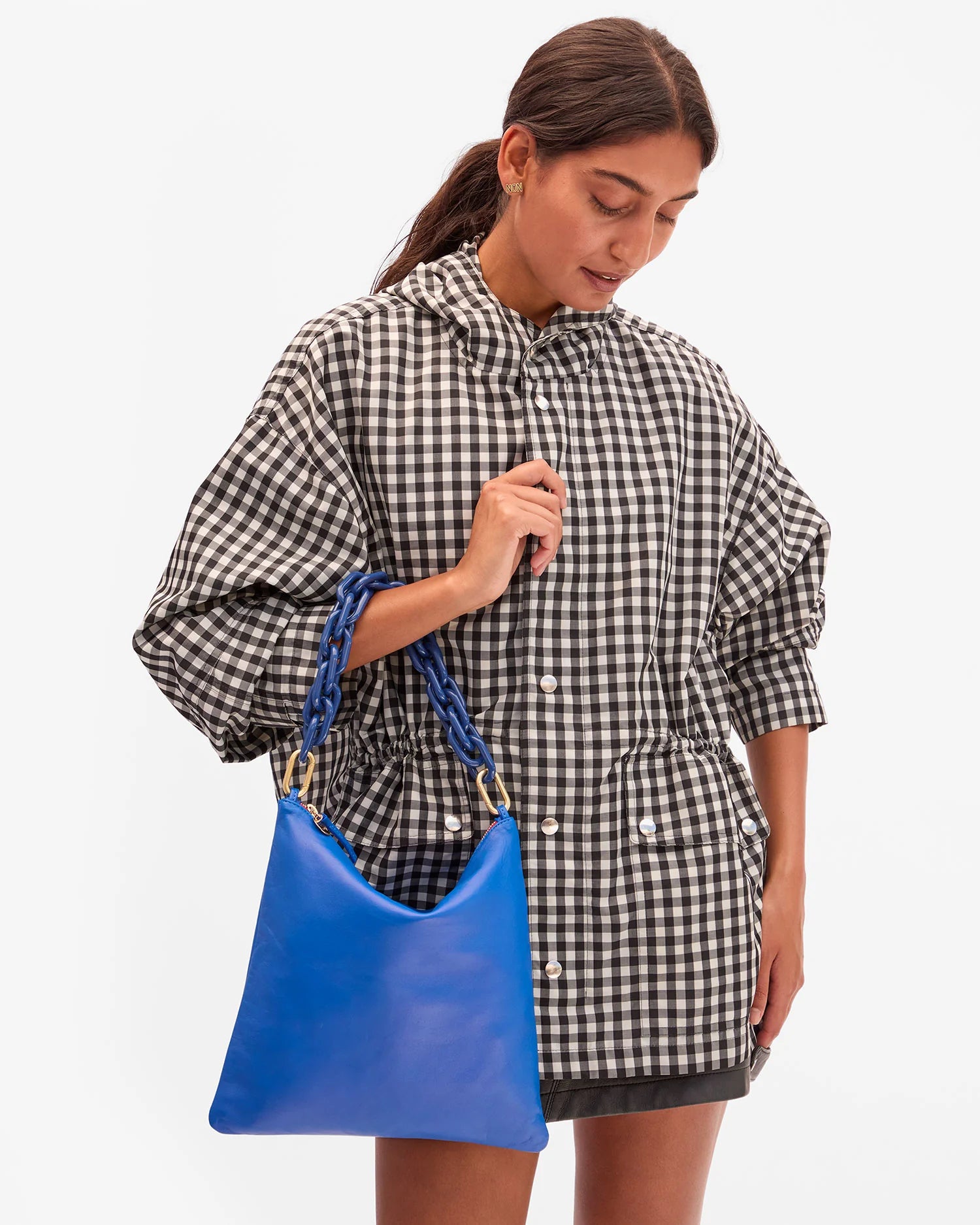 Clare V. Shortie Strap Resin in French Blue