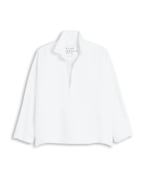 Frank & Eileen Gabi Popover Shirt in White
