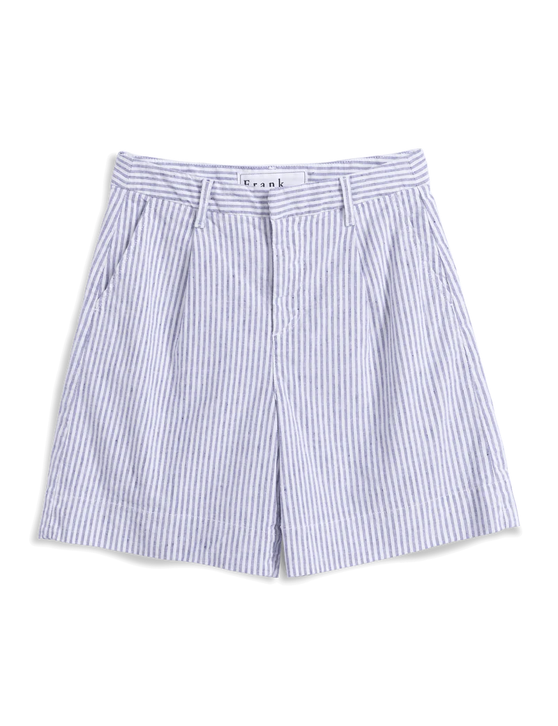 Frank & Eileen Waterford Golf Short in Navy White Stripe