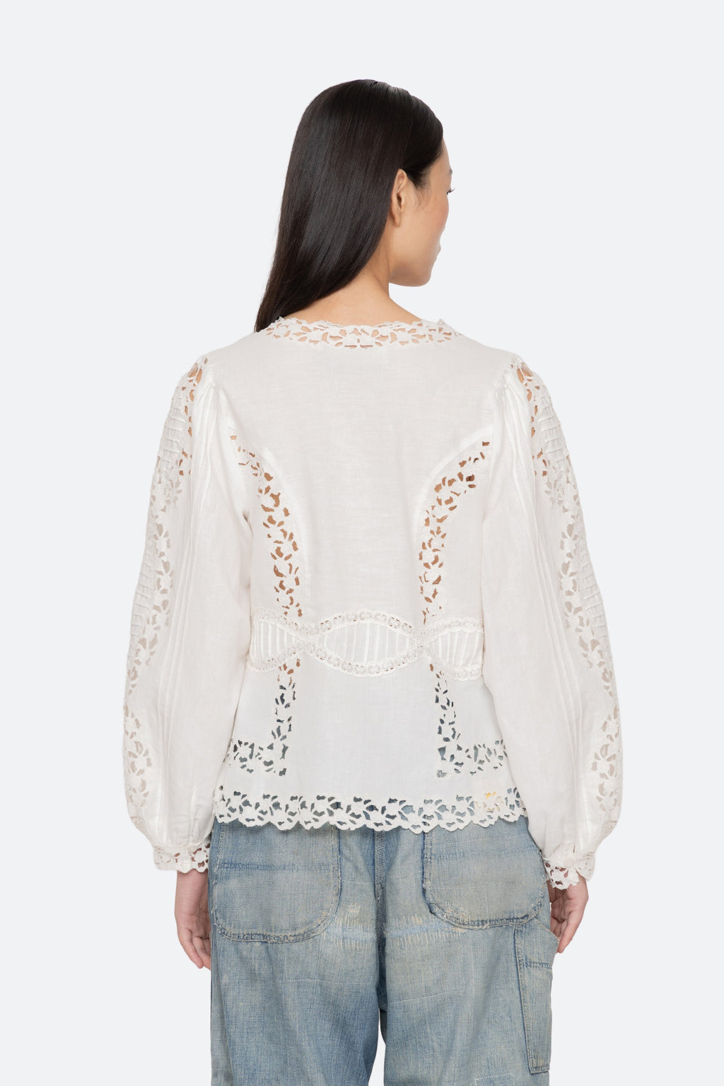 Sea New York Sofia Embroidery Long-Sleeve Blouse