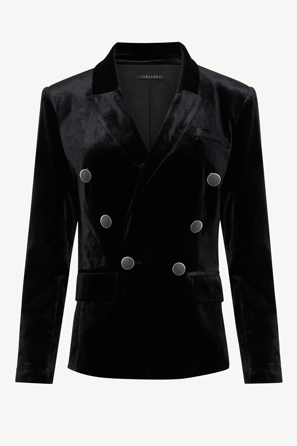 Caballero Kindra Jacket in Black Stretch Velvet