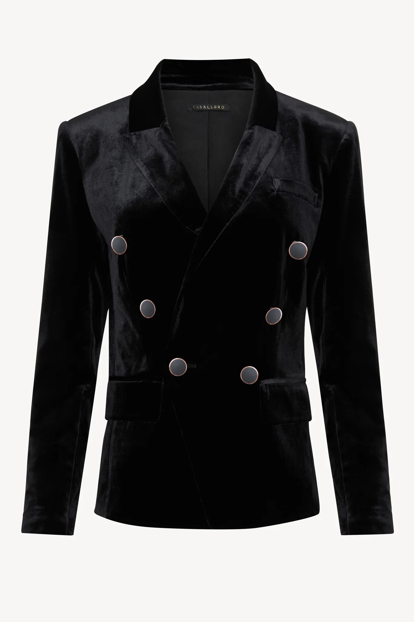 Caballero Kindra Jacket in Black Stretch Velvet