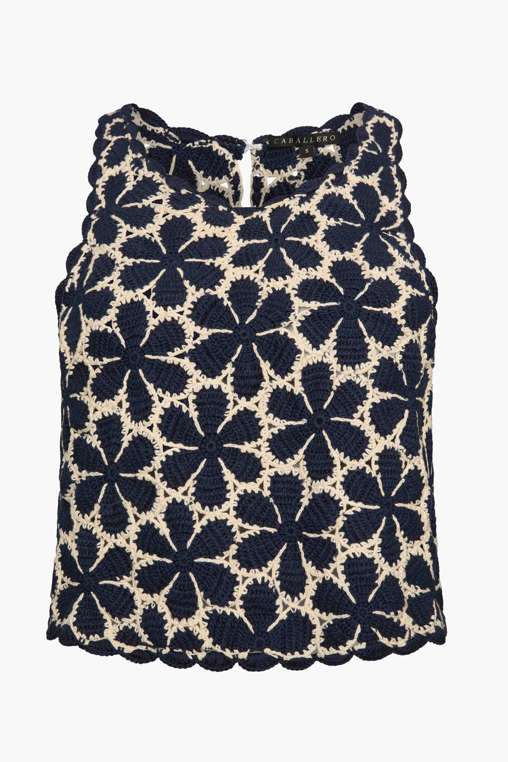 Caballero Isabelle Top in Navy / Cream