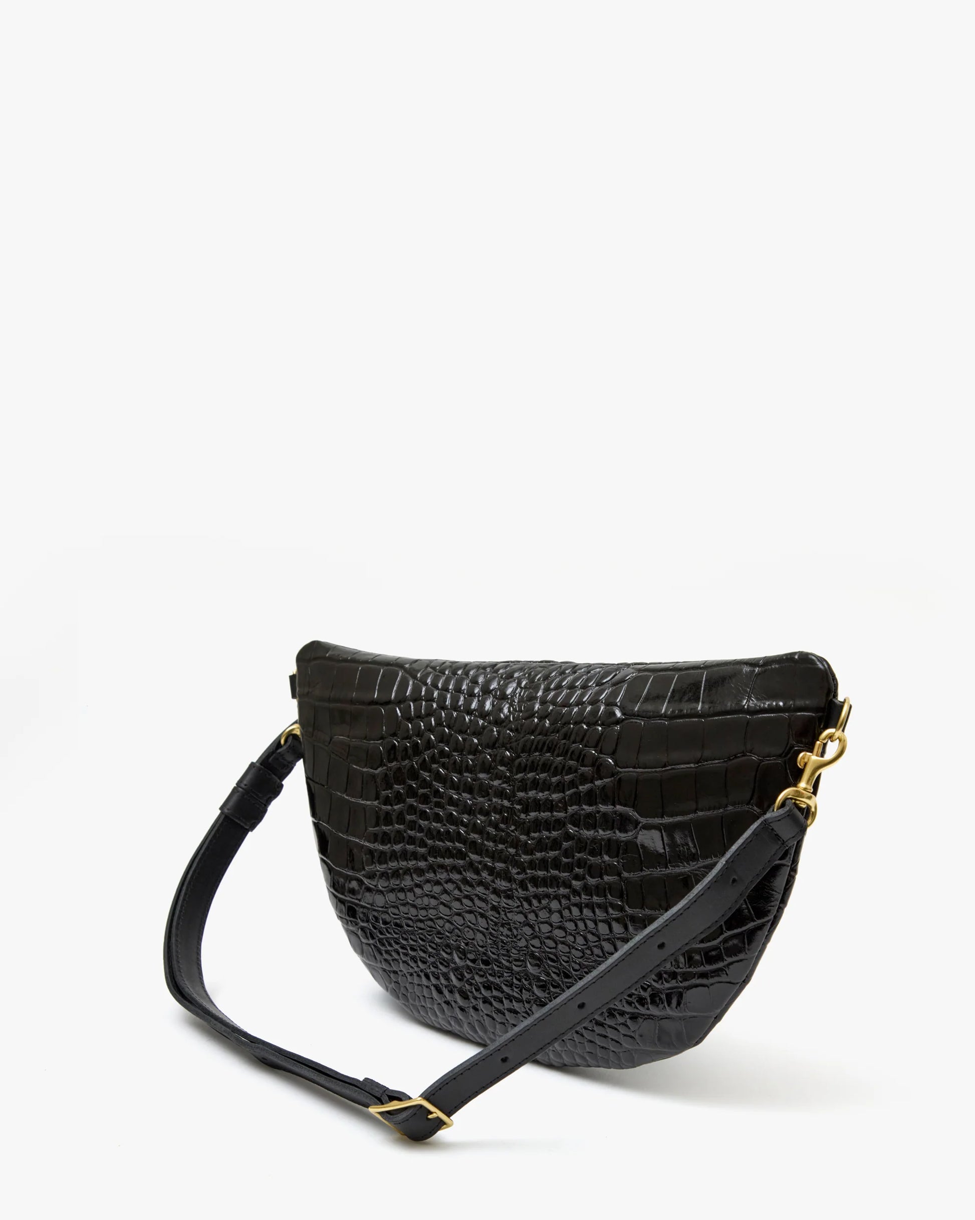 Clare V. Grande Fanny Congo Croco in Black