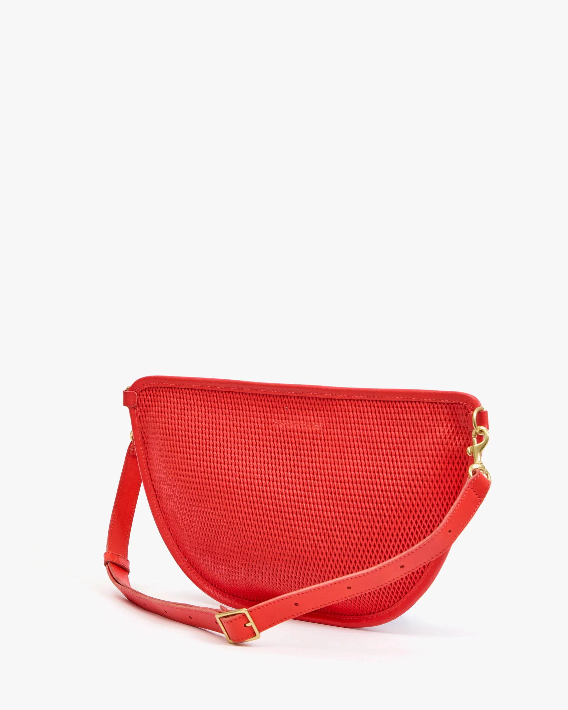 Clare V. Grande Fanny Diamond Perf in Bright Poppy