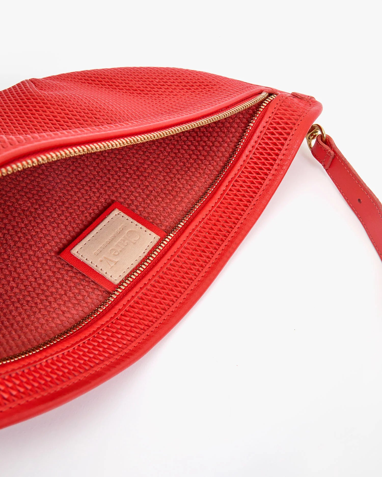 Clare V. Grande Fanny Diamond Perf in Bright Poppy