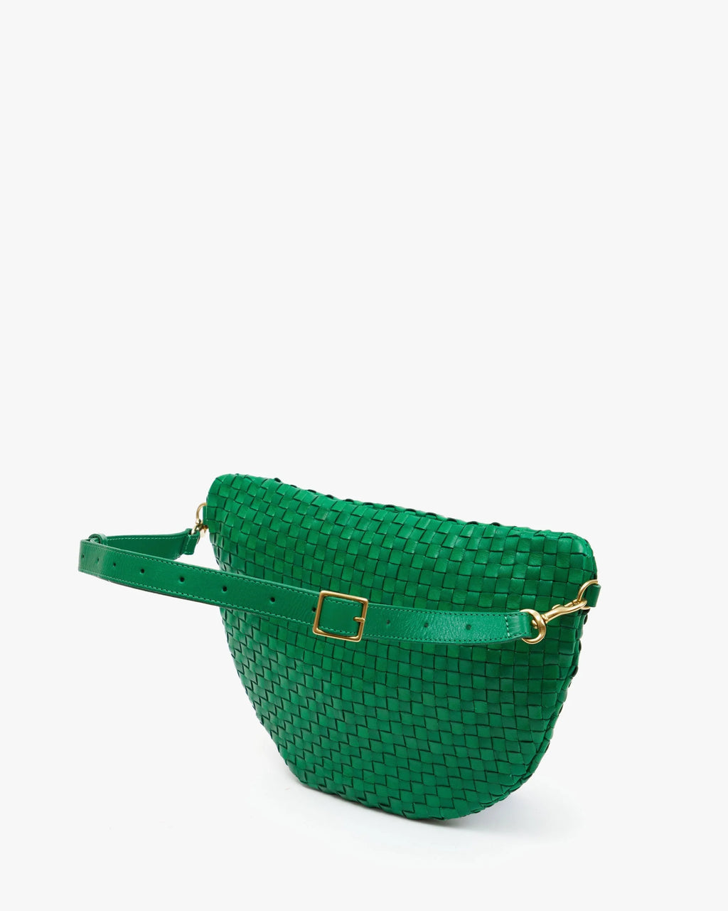 Clare V. Grande Fanny Woven Checker in Grass