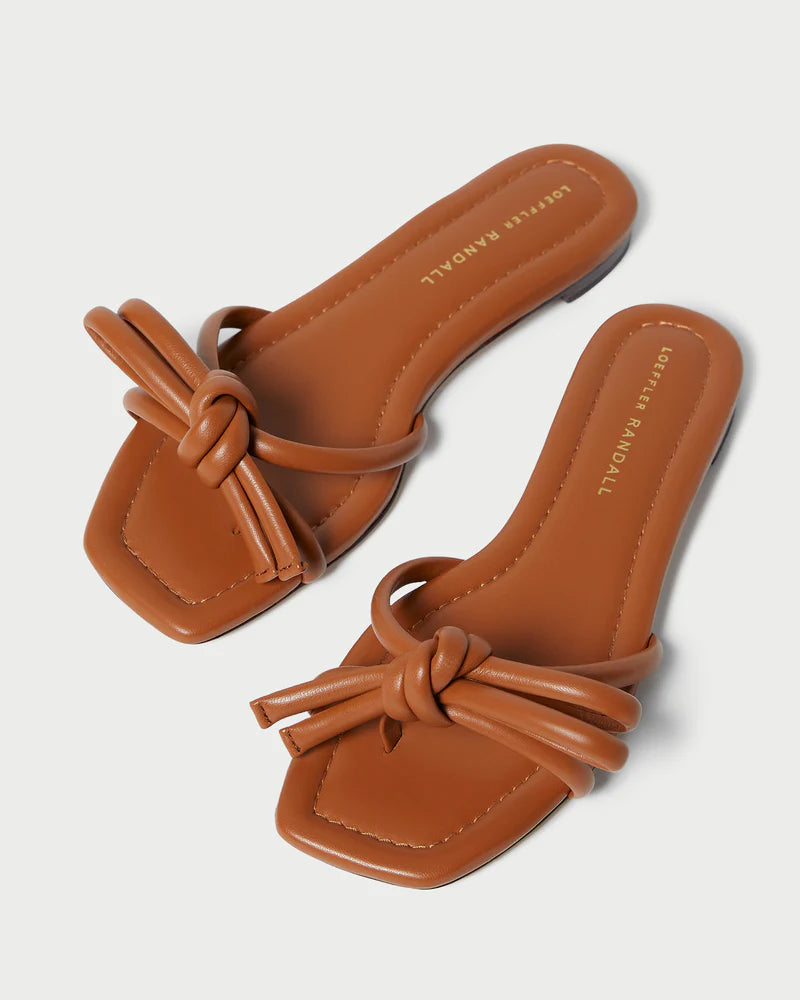 Loeffler Randall Hadley Leather Bow Flat Sandal