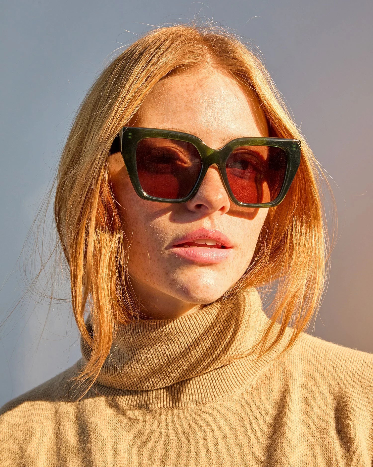 Clare V. Heather Sunglasses in Loden